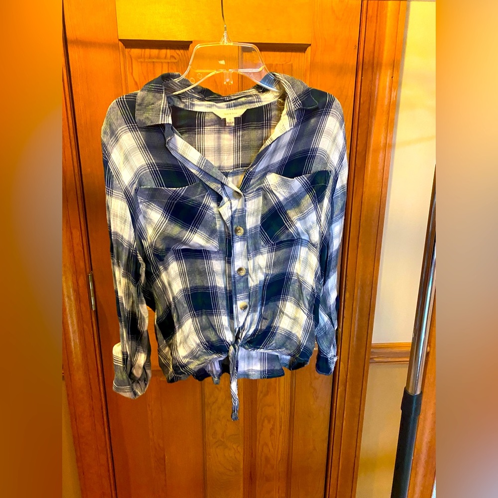 Button up flannel blouse